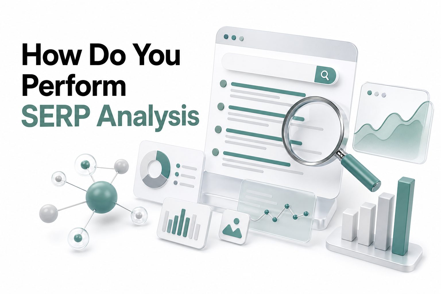 Marketer reviewing search results and keyword data for SERP analysis